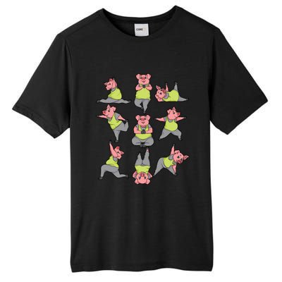 Pig Yoga Workout Cute Stretching Piglet Funny Gym Fan Gift Tall Fusion ChromaSoft Performance T-Shirt