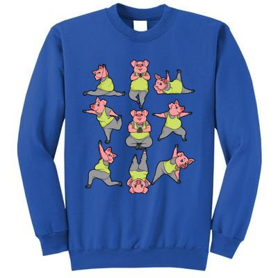 Pig Yoga Workout Cute Stretching Piglet Funny Gym Fan Gift Sweatshirt