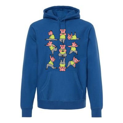 Pig Yoga Workout Cute Stretching Piglet Funny Gym Fan Gift Premium Hoodie