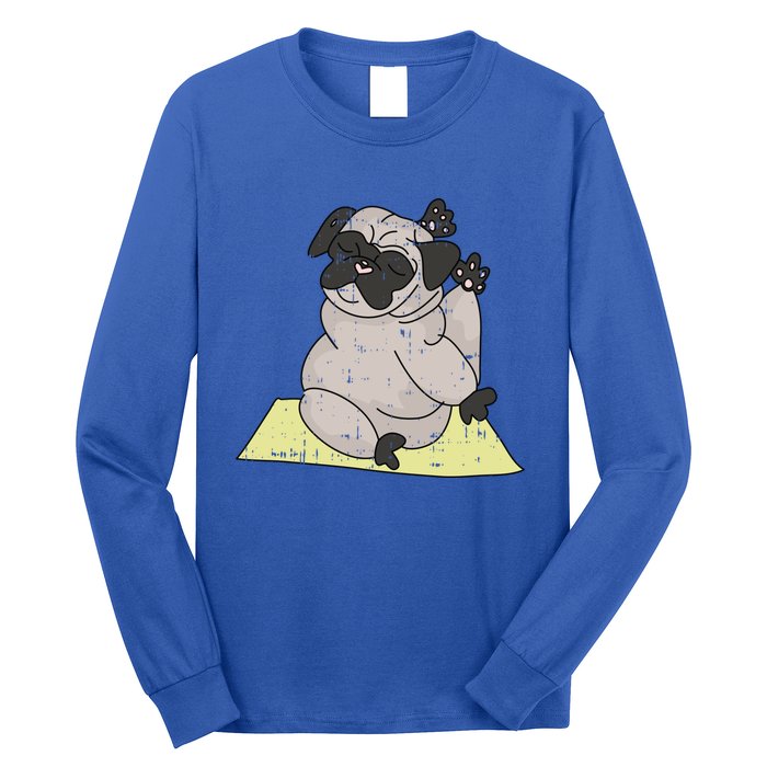 Pug Yoga Workout Kawaii Cartoon Cute Animal Dog Lover Gift Funny Gift Long Sleeve Shirt