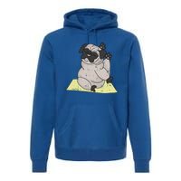 Pug Yoga Workout Kawaii Cartoon Cute Animal Dog Lover Gift Funny Gift Premium Hoodie