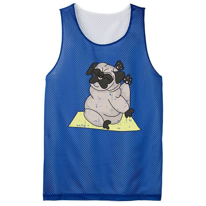 Pug Yoga Workout Kawaii Cartoon Cute Animal Dog Lover Gift Funny Gift Mesh Reversible Basketball Jersey Tank