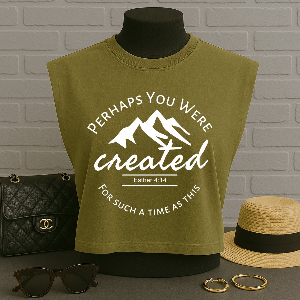 Perhaps You Were Created For Such A Time As This Esther 4 14 Great Gift Garment-Dyed Women's Muscle Tee