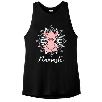 Pig Yoga Yoga Workout Fan Gift Ladies PosiCharge Tri-Blend Wicking Tank