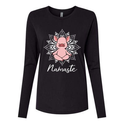 Pig Yoga Yoga Workout Fan Gift Womens Cotton Relaxed Long Sleeve T-Shirt