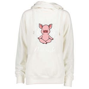 Pig Yoga Yoga Workout Fan Gift Womens Funnel Neck Pullover Hood