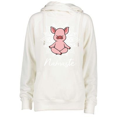 Pig Yoga Yoga Workout Fan Gift Womens Funnel Neck Pullover Hood