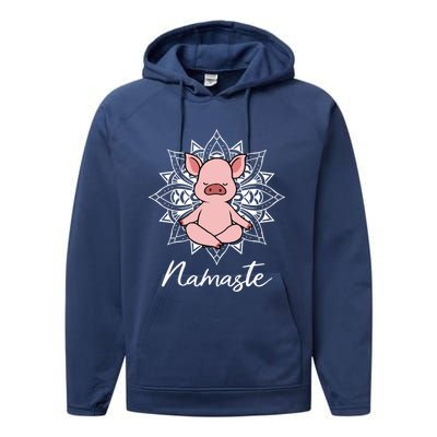 Pig Yoga Yoga Workout Fan Gift Performance Fleece Hoodie