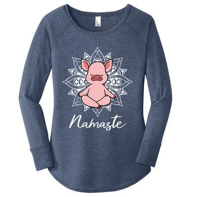 Pig Yoga Yoga Workout Fan Gift Women's Perfect Tri Tunic Long Sleeve Shirt