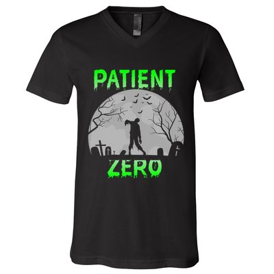 Patient Zero Funny Halloween Zombie Apocalypse Costume V-Neck T-Shirt