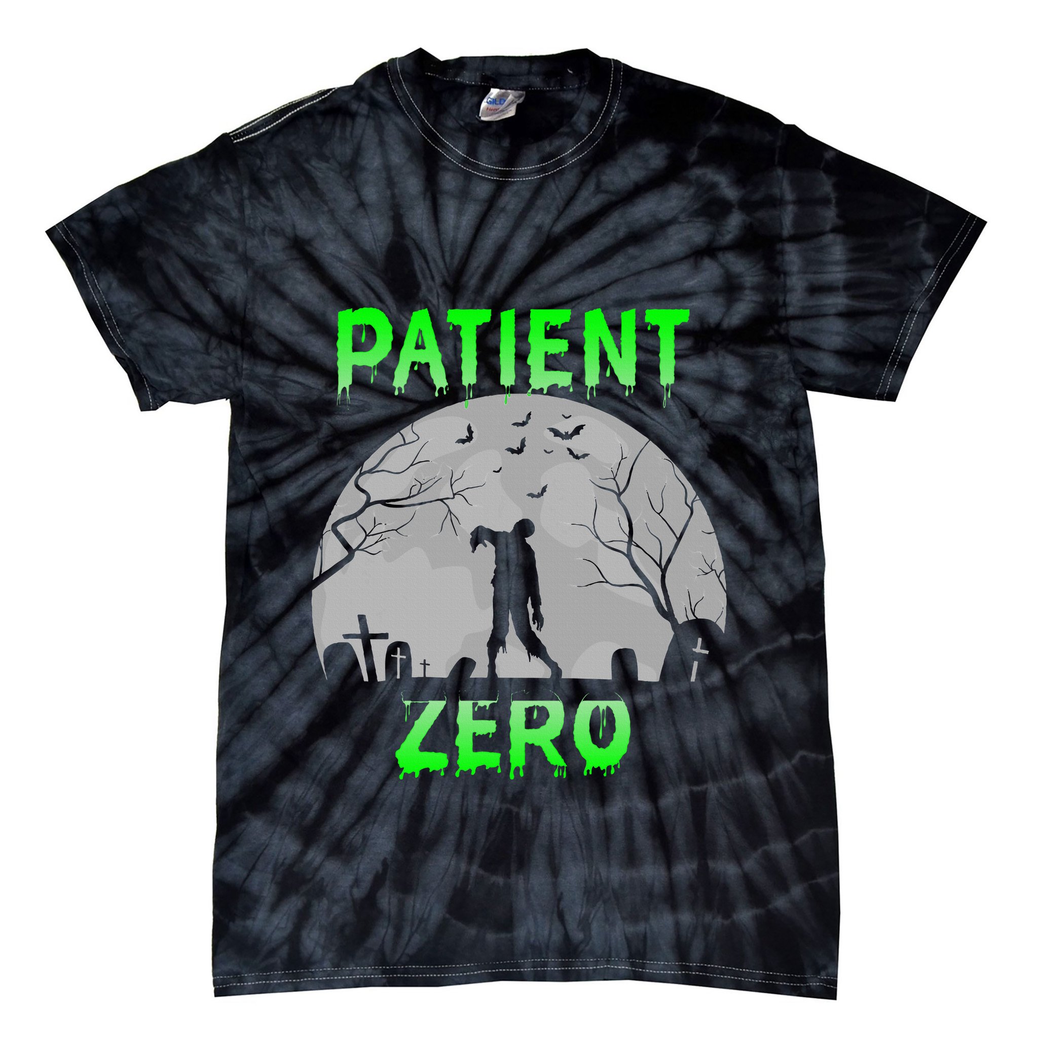 Patient Zero Funny Halloween Zombie Apocalypse Costume Tie-Dye T-Shirt