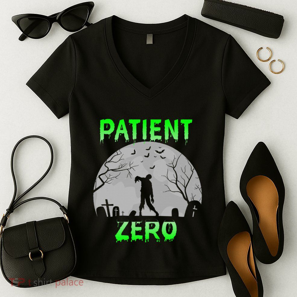 Patient Zero Funny Halloween Zombie Apocalypse Costume Women's V-Neck T-Shirt