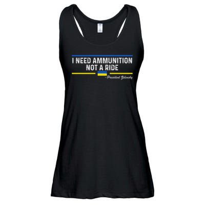 President Zelensky I Need Ammunition Not A Ride Ukraine Flag Ladies Essential Flowy Tank