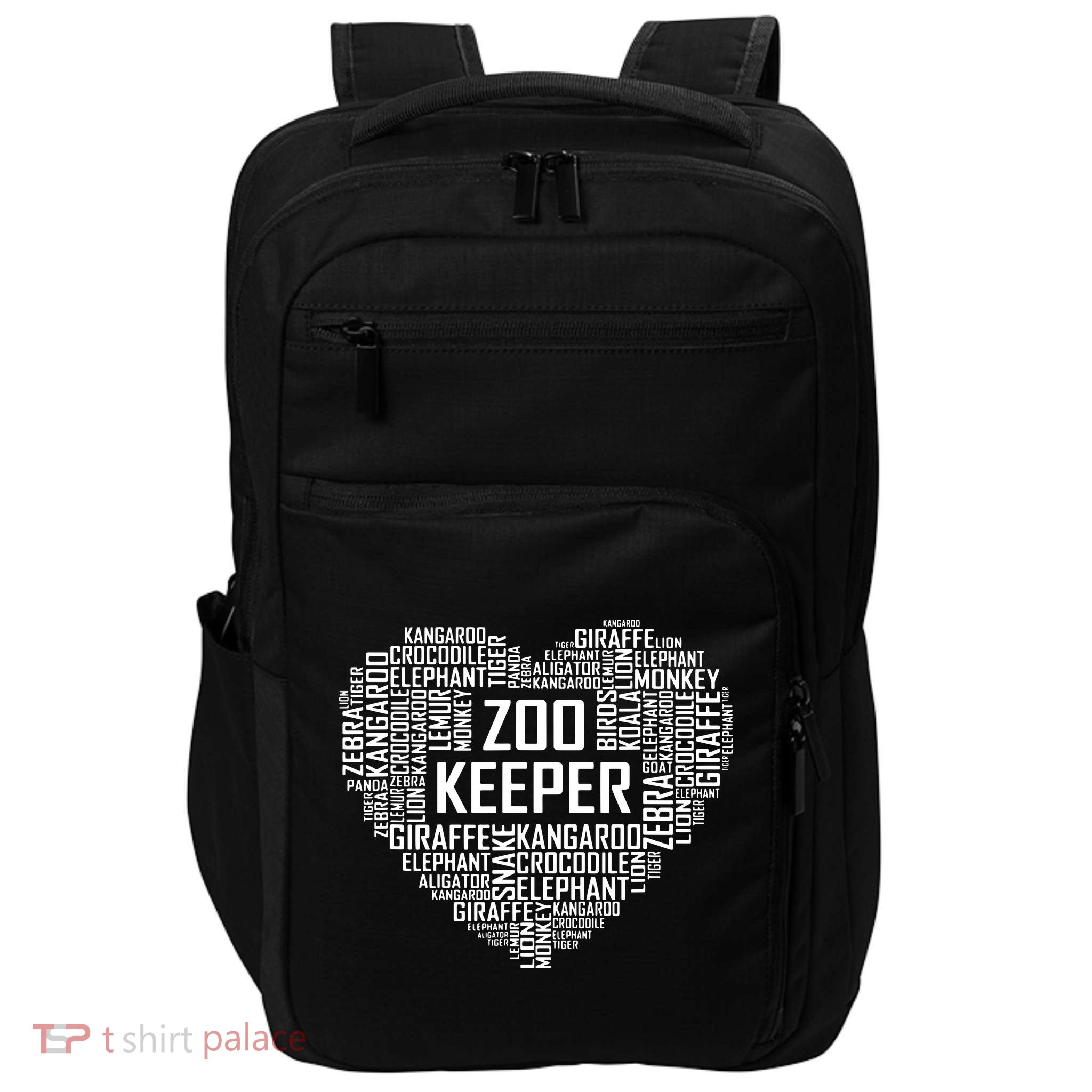 Proud Zoo Keeper Heart Gifts Zookeeper Animal Job Gift Impact Tech Backpack