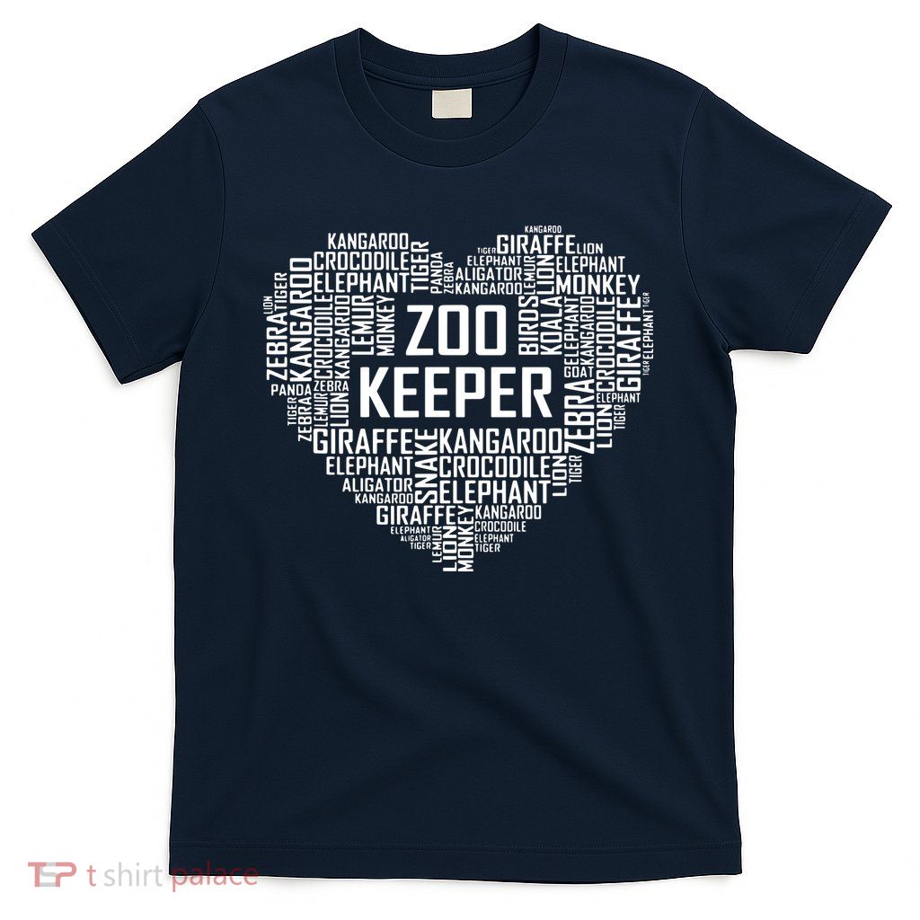 Proud Zoo Keeper Heart Gifts Zookeeper Animal Job Gift T-Shirt