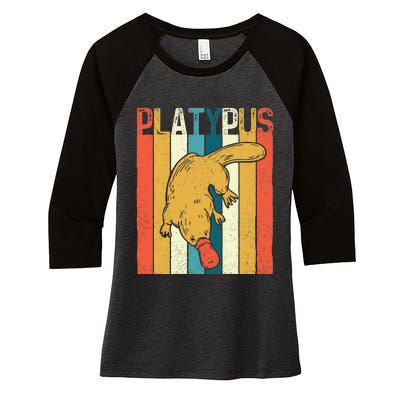 Platypus Zookeeper Marine Biologist Animal Lover Women's Tri-Blend 3/4-Sleeve Raglan Shirt