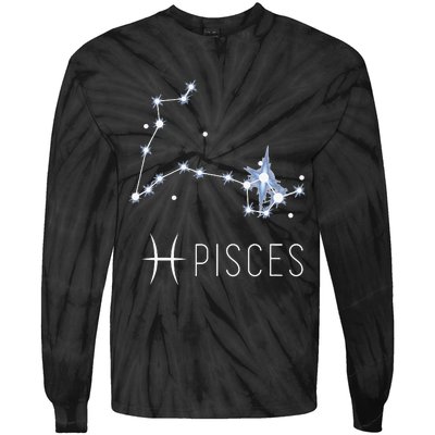 Pisces Zodiac Sign for Astrology Birthday Month Pisces Tie-Dye Long Sleeve Shirt