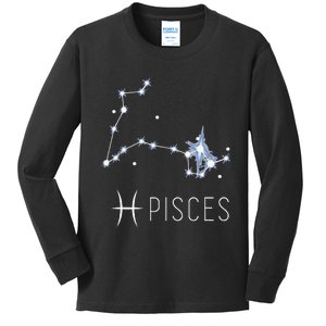 Pisces Zodiac Sign for Astrology Birthday Month Pisces Kids Long Sleeve Shirt