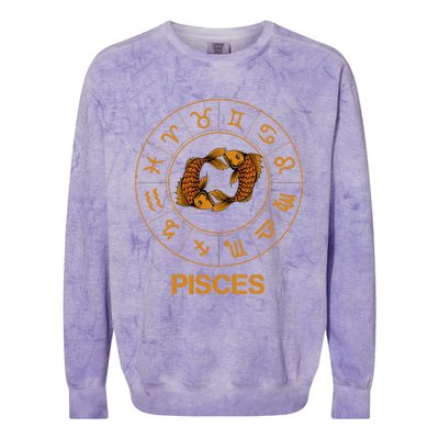 Pisces Zodiac Sign Colorblast Crewneck Sweatshirt