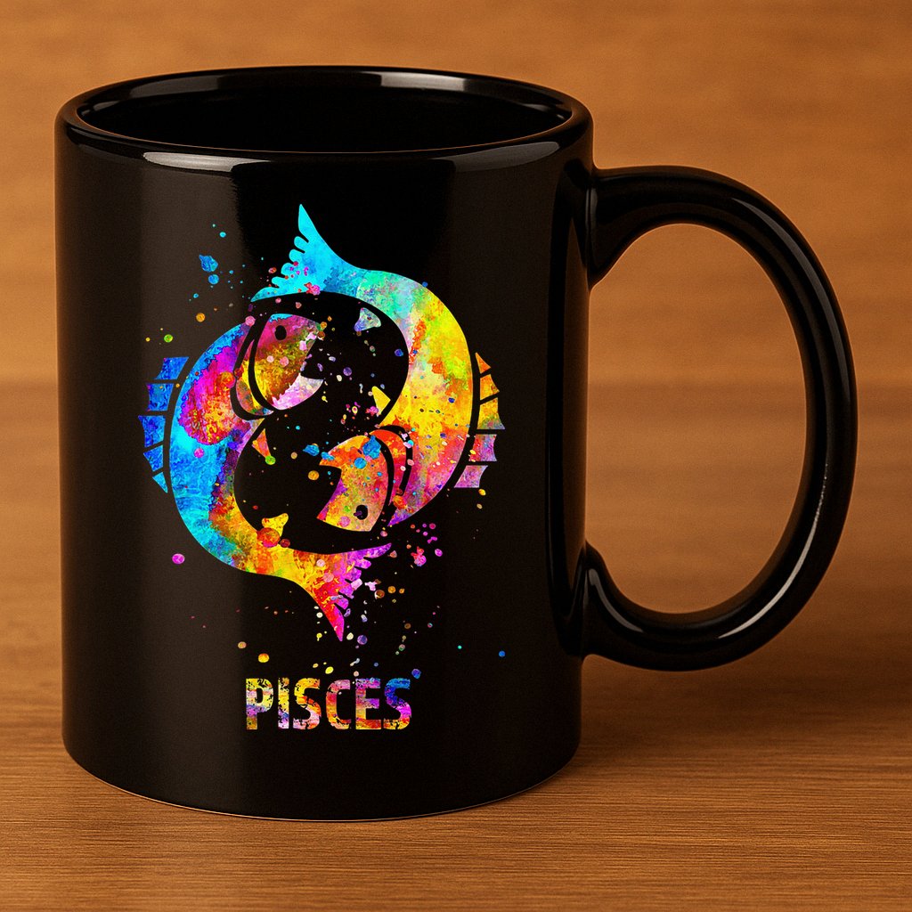 Pisces Zodiac Sign 11oz C Handle Ceramic Mug