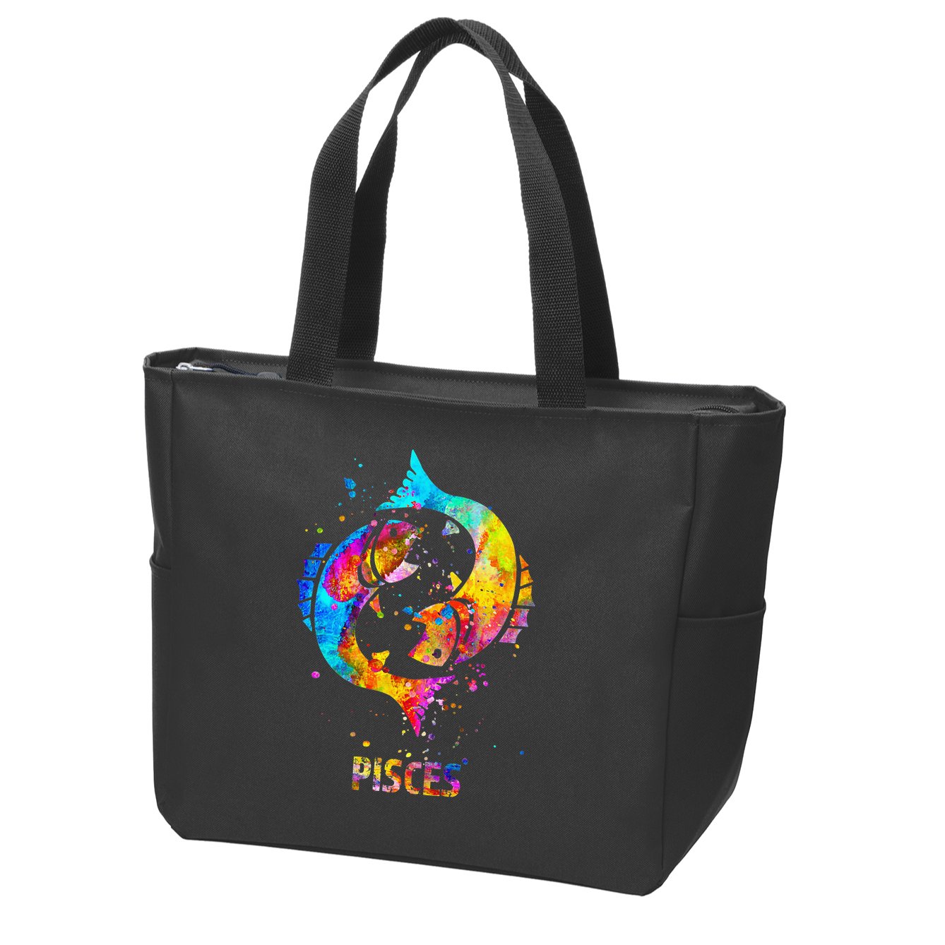 Pisces Zodiac Sign Zip Tote Bag