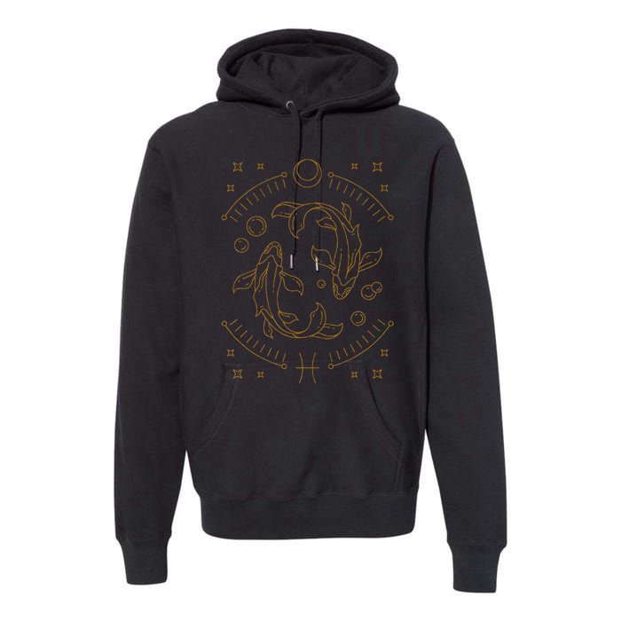 Pisces Zodiac Symbol Astrology Fish Water Sign Premium Hoodie