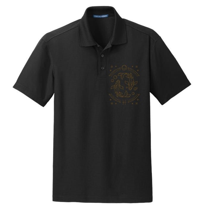 Pisces Zodiac Symbol Astrology Fish Water Sign Dry Zone Grid Polo