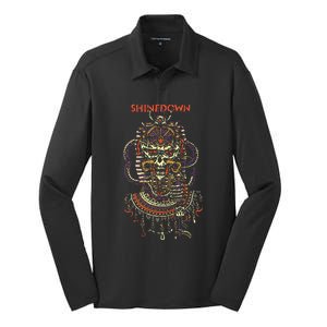 Planet Zero Skull Silk Touch Performance Long Sleeve Polo