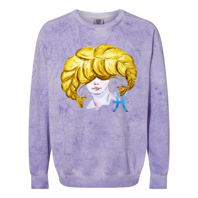 Pisces Zodiac Sign Watercolor Illustration Colorblast Crewneck Sweatshirt