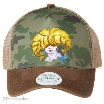 Pisces Zodiac Sign Watercolor Illustration Legacy Tie Dye Trucker Hat