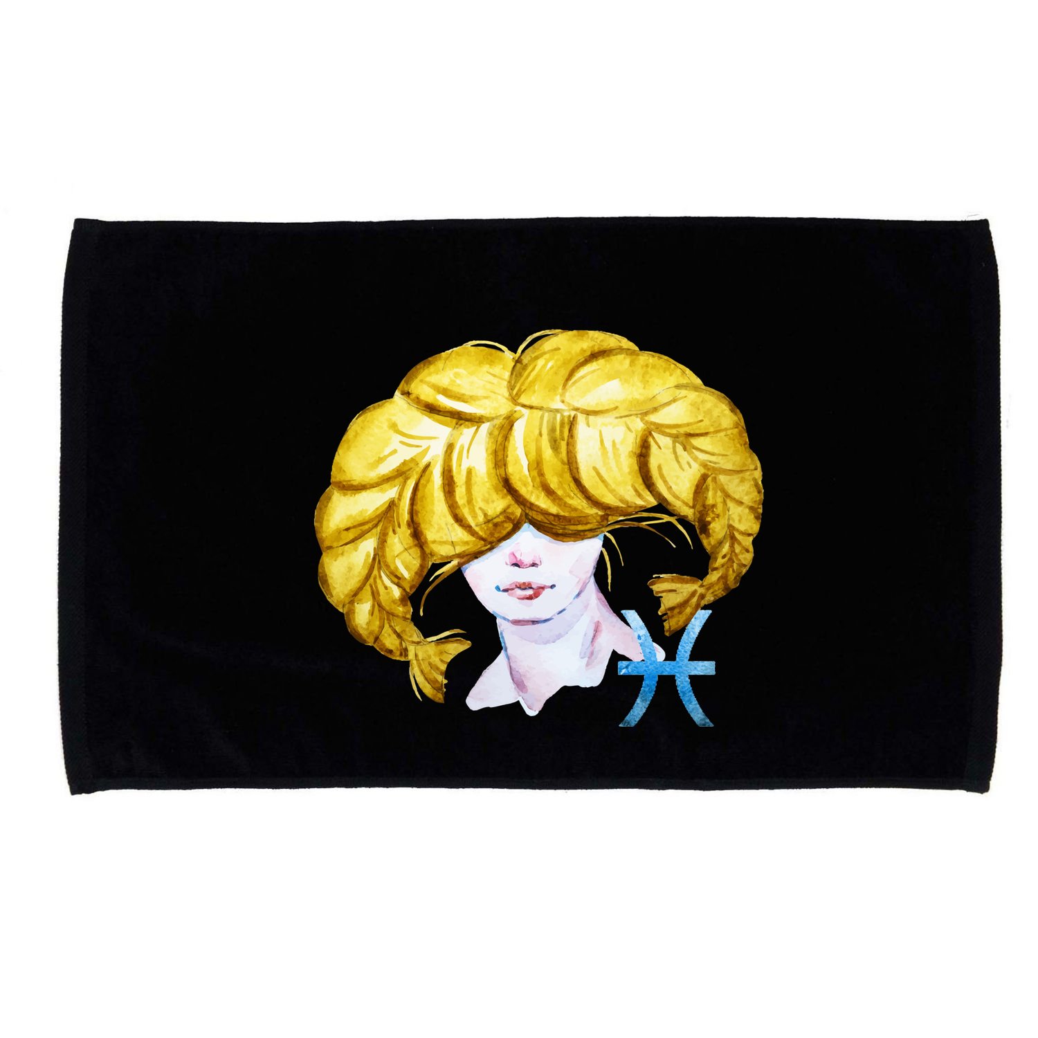 Pisces Zodiac Sign Watercolor Illustration Microfiber Hand Towel