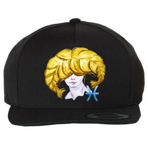 Pisces Zodiac Sign Watercolor Illustration Wool Snapback Cap