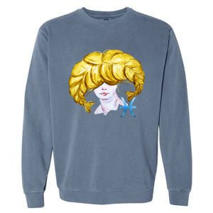 Pisces Zodiac Sign Watercolor Illustration Garment-Dyed Sweatshirt