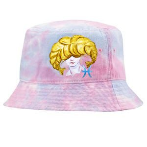 Pisces Zodiac Sign Watercolor Illustration Tie-Dyed Bucket Hat