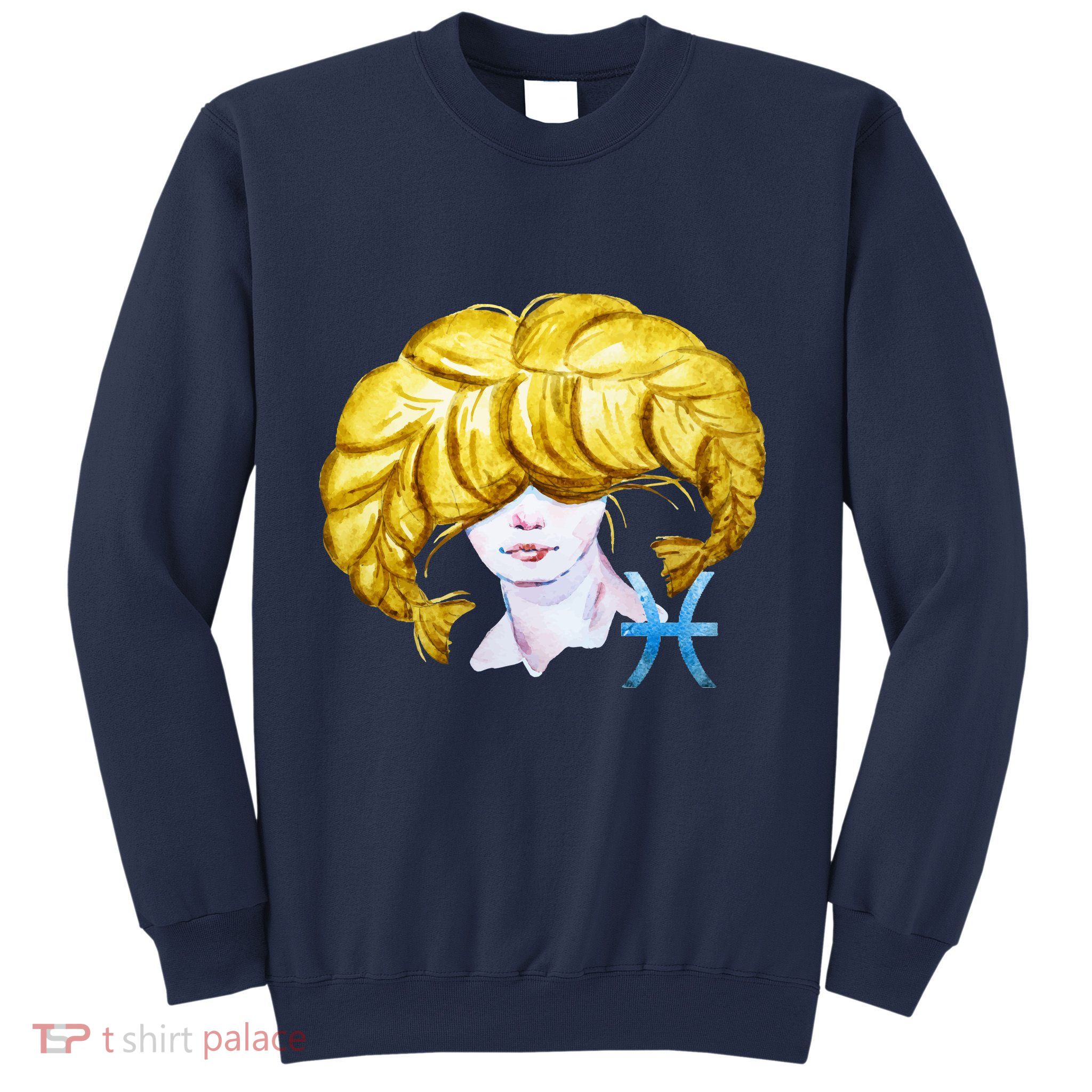 Pisces Zodiac Sign Watercolor Illustration Sweatshirt