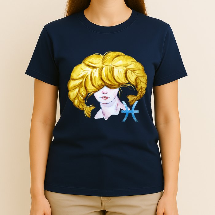 Pisces Zodiac Sign Watercolor Illustration T-Shirt