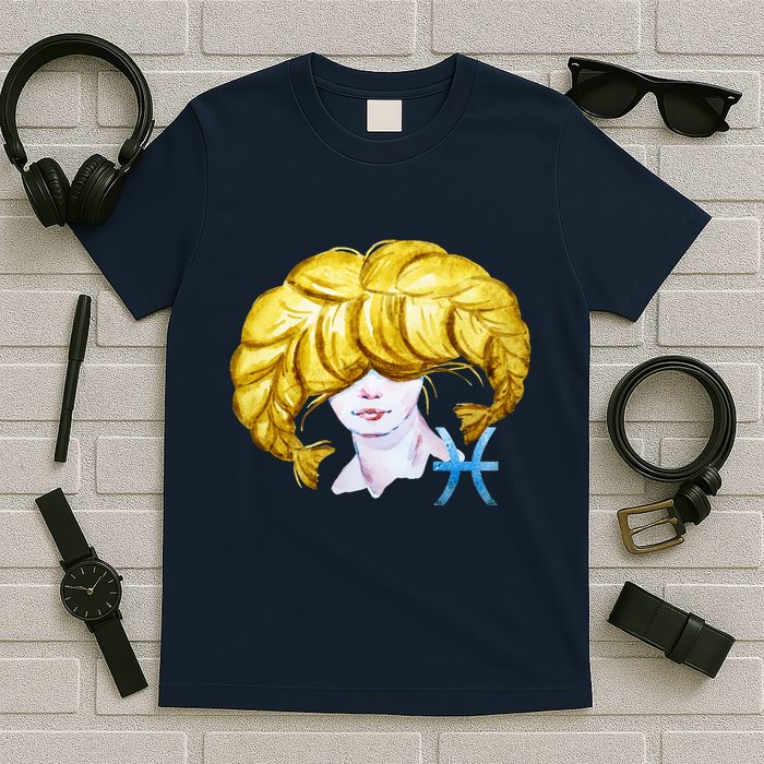 Pisces Zodiac Sign Watercolor Illustration T-Shirt