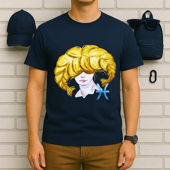 Pisces Zodiac Sign Watercolor Illustration T-Shirt