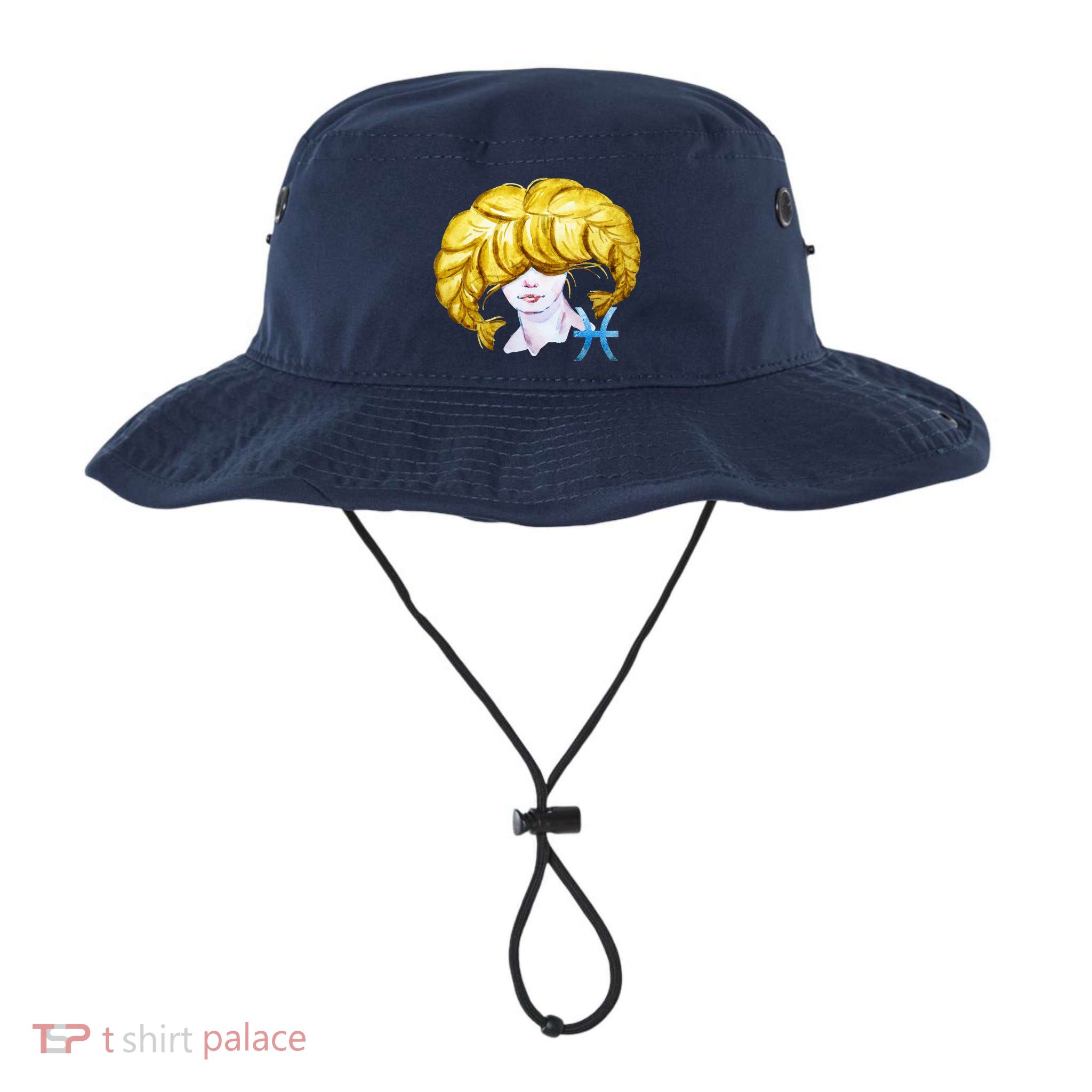Pisces Zodiac Sign Watercolor Illustration Bucket Hat