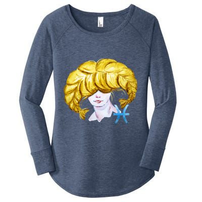 Pisces Zodiac Sign Watercolor Illustration Women's Perfect Tri Tunic Long Sleeve Shirt