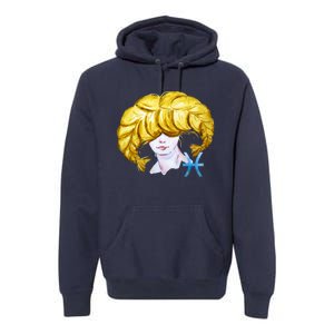 Pisces Zodiac Sign Watercolor Illustration Premium Hoodie