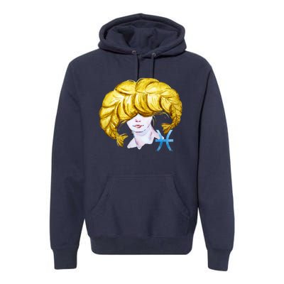 Pisces Zodiac Sign Watercolor Illustration Premium Hoodie