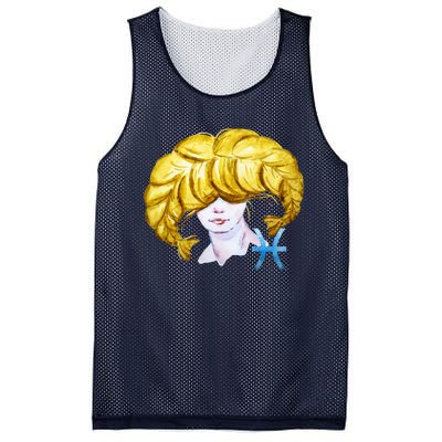 Pisces Zodiac Sign Watercolor Illustration Mesh Reversible Basketball Jersey Tank