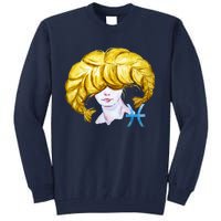 Pisces Zodiac Sign Watercolor Illustration Tall Sweatshirt