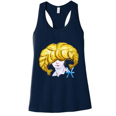 Pisces Zodiac Sign Watercolor Illustration Womens Tank Top