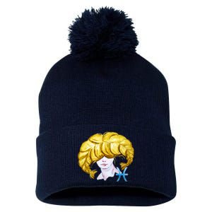 Pisces Zodiac Sign Watercolor Illustration Pom Pom 12in Knit Beanie