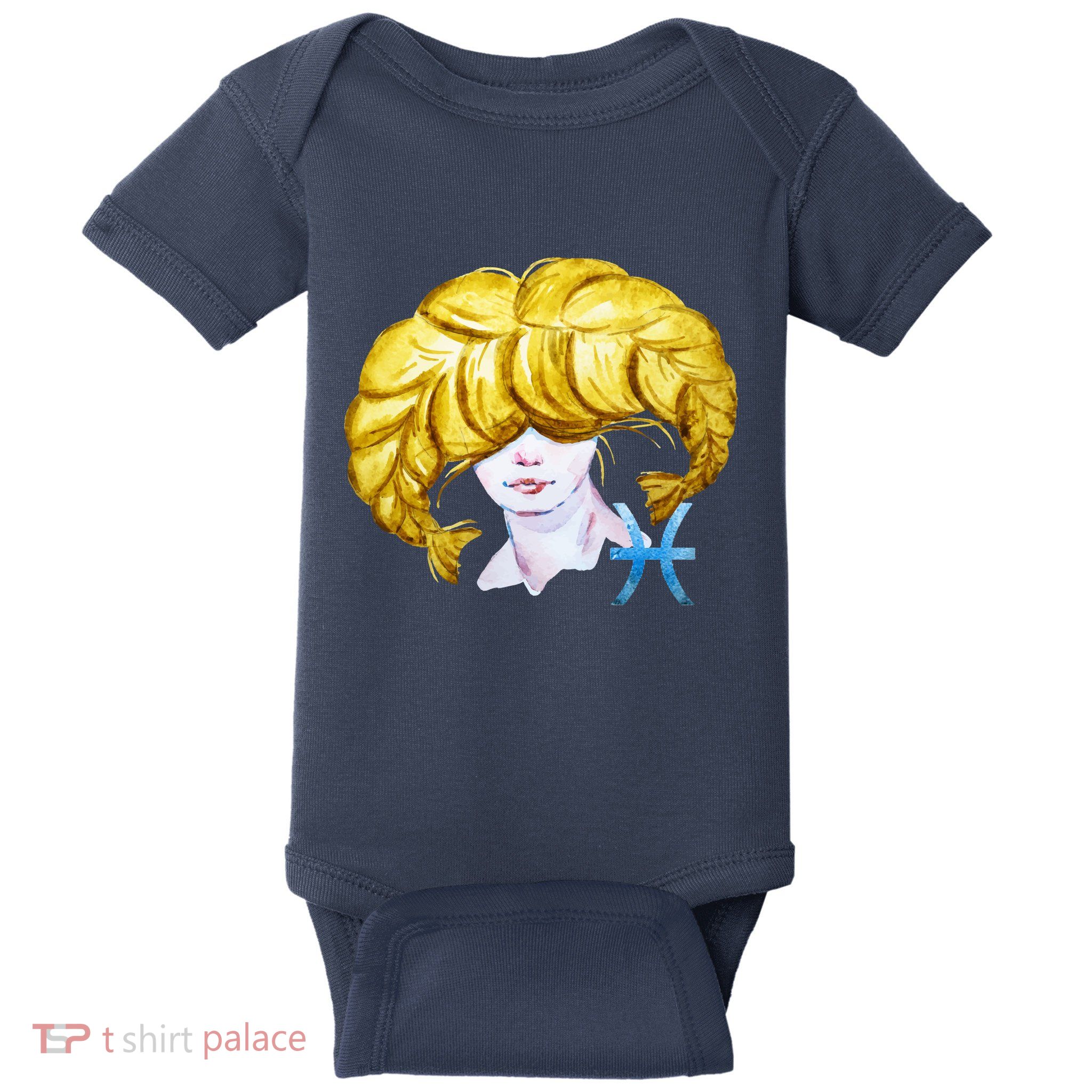 Pisces Zodiac Sign Watercolor Illustration Baby Bodysuit