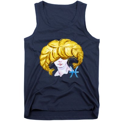 Pisces Zodiac Sign Watercolor Illustration Tank Top