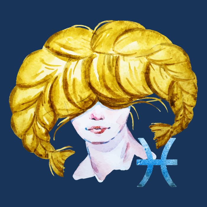 Pisces Zodiac Sign Watercolor Illustration Visor