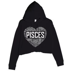 Pisces Zodiac Traits Horoscope Astrology Sign Gift Heart Funny Gift Crop Fleece Hoodie